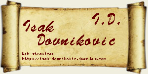 Isak Dovniković vizit kartica